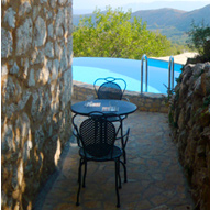 ...while dining by the pool...
								